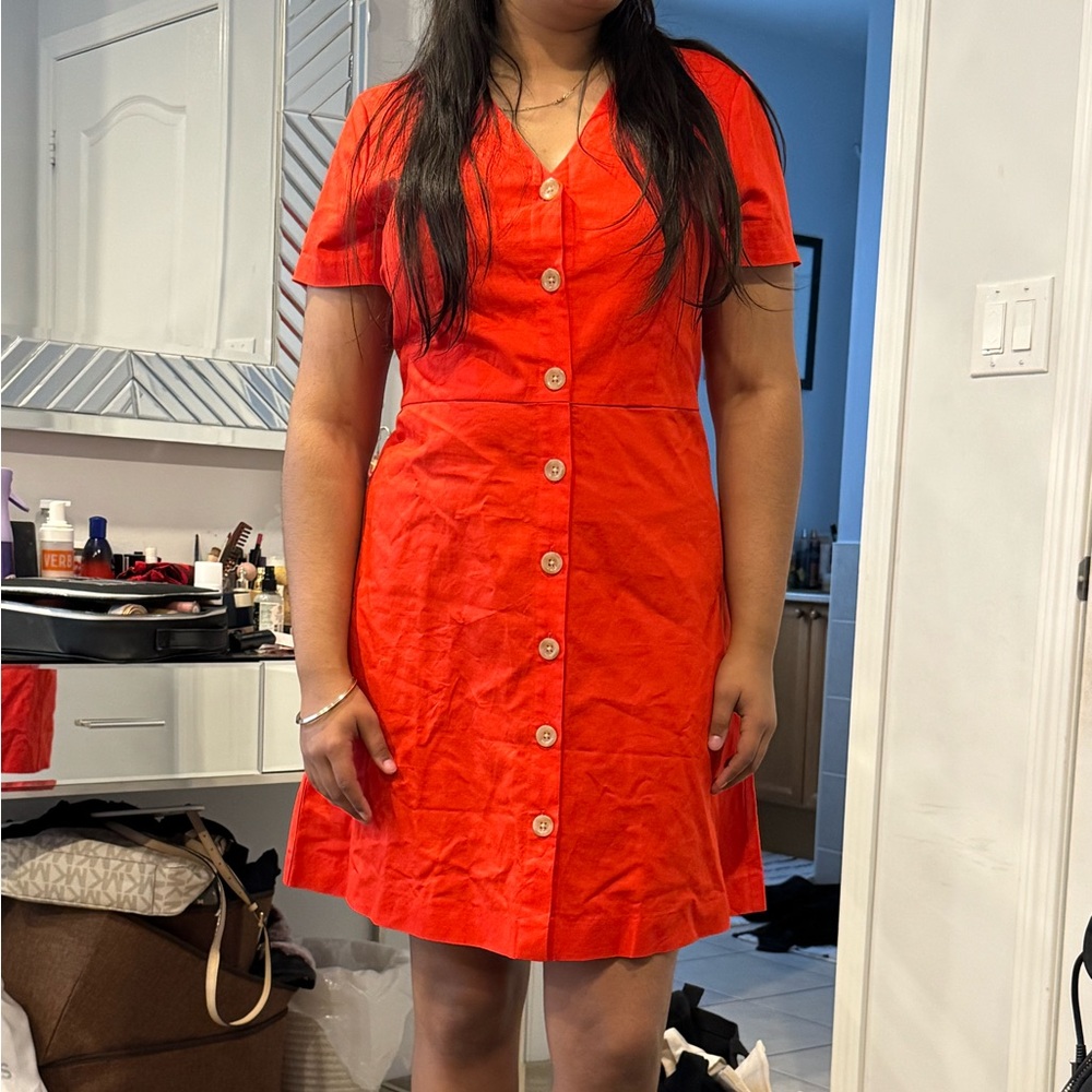 Red Button-Down Dress